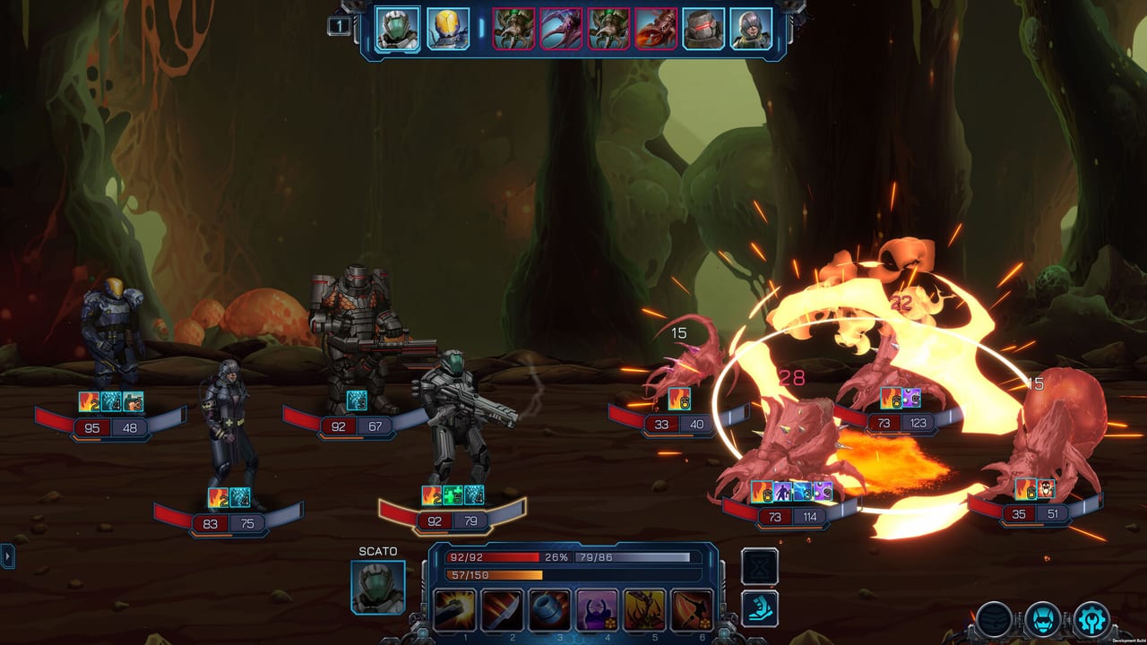 Tenebris: Terra Incognita squad facing alien threats on a dark alien world